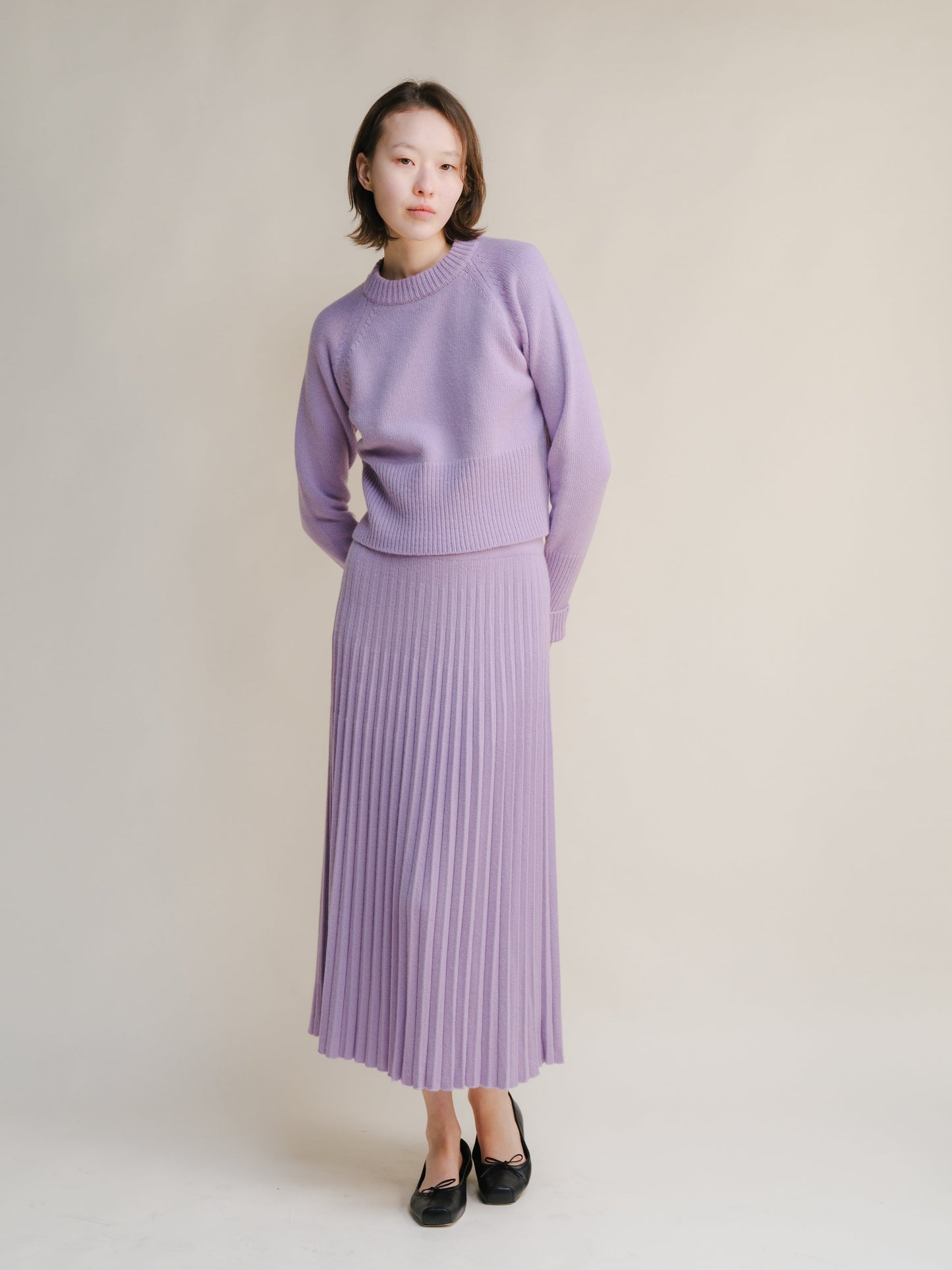 Cashmere Mix Pleated Skirt (3D-Knit)