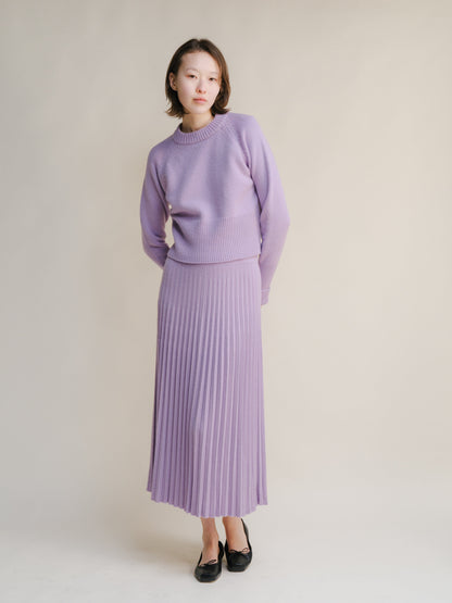 Cashmere Mix Pleated Skirt (3D-Knit)