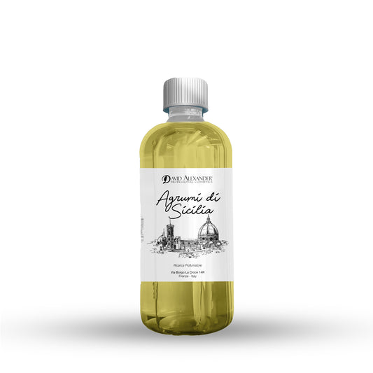 David Alexander Professional Cosmetics  Ricarica Profumatore Agrumi di Sicilia 500 ml – Freschezza Agrumata