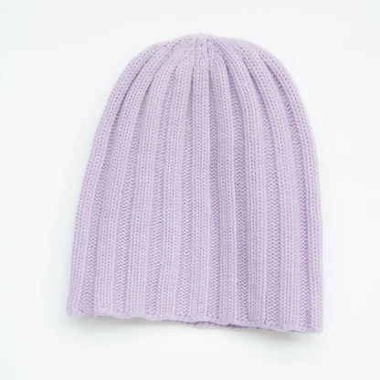 Cashmere Blend Wide Ribbed Beanie