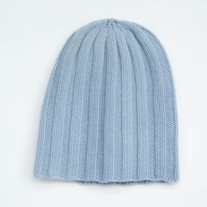 Cashmere Blend Wide Ribbed Beanie