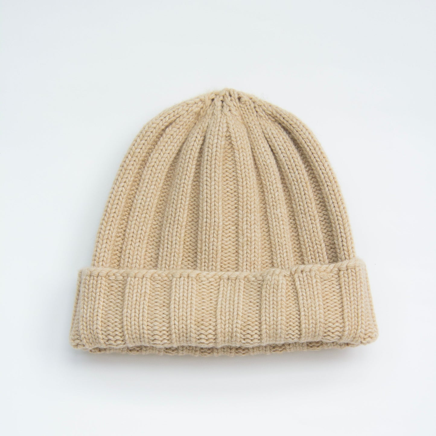 Cashmere Blend Wide Ribbed Beanie