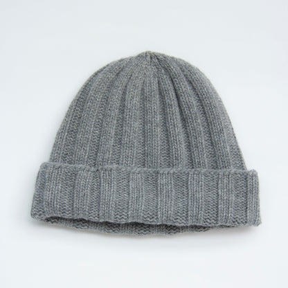 Cashmere Blend Wide Ribbed Beanie