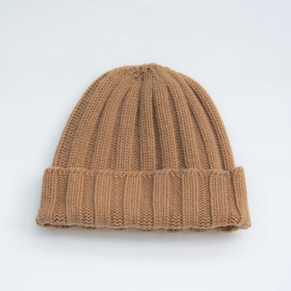 Cashmere Blend Wide Ribbed Beanie