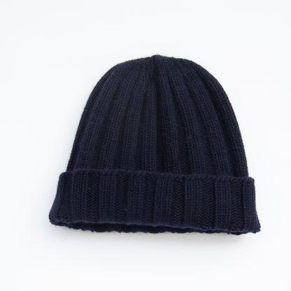 Cashmere Blend Wide Ribbed Beanie