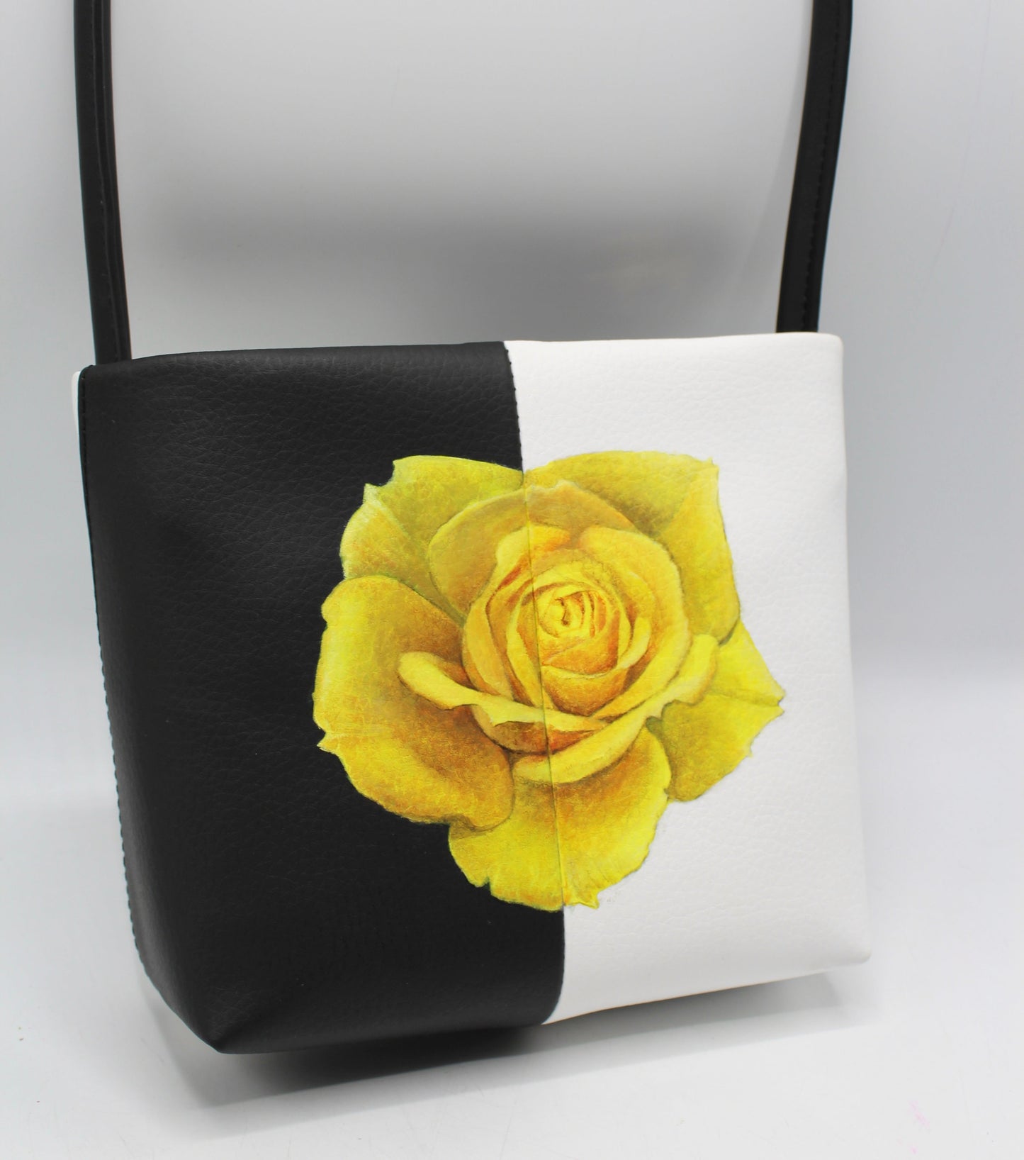 Aria - Sustainable Apple Skin Leather Hand Painted Rose Bag