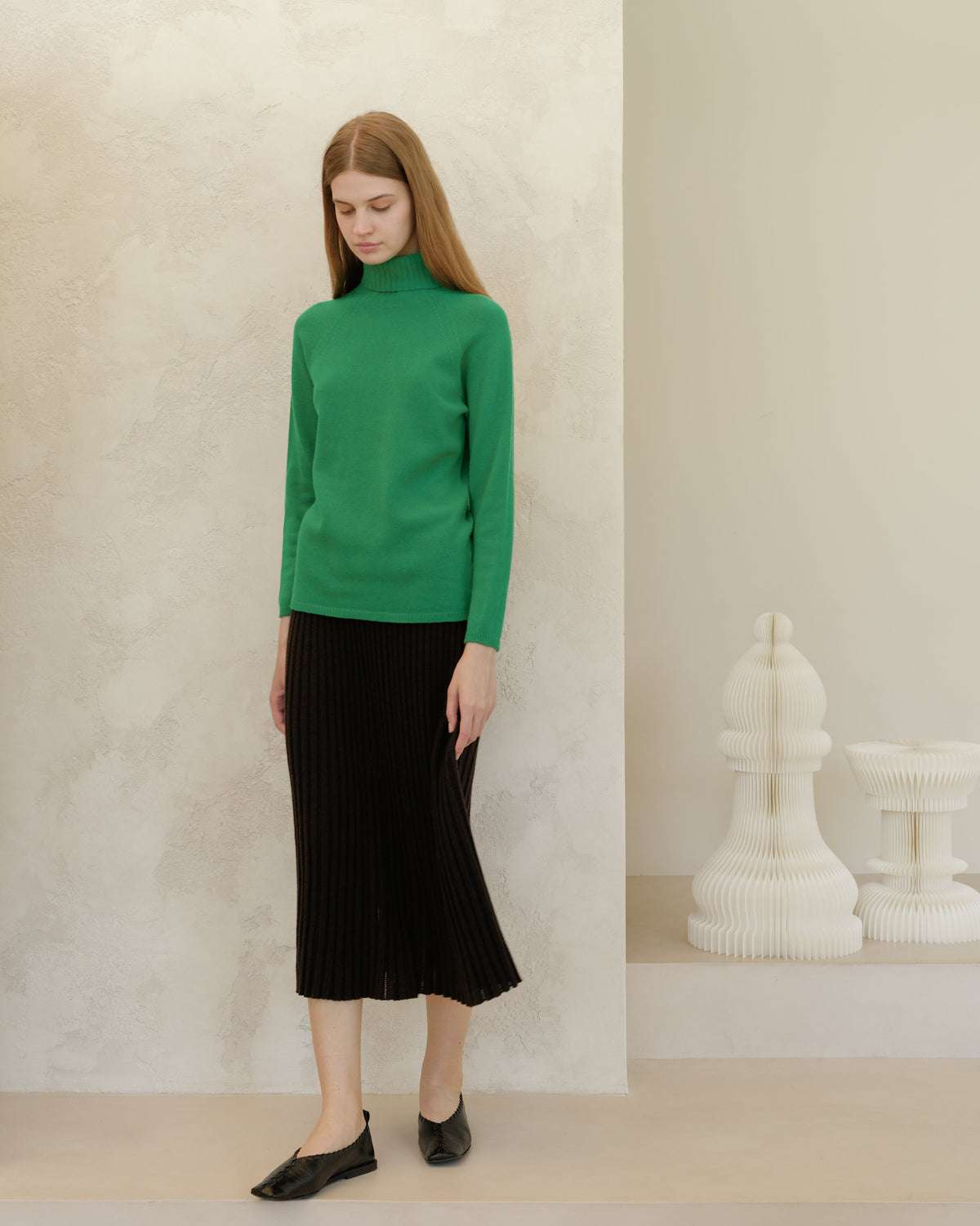 Cashmere Blend Perforated Skirt (3D-Knit)