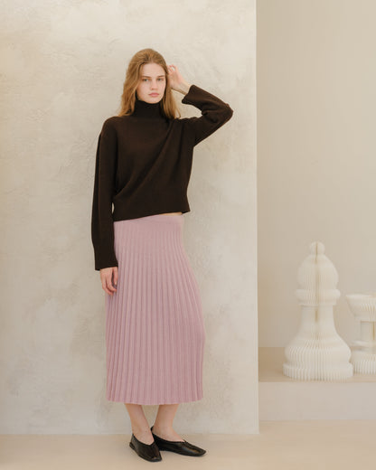 Cashmere Mix Pleated Skirt (3D-Knit)
