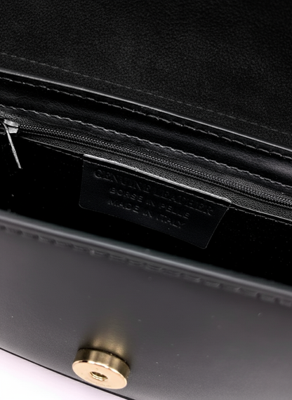 Livorno – Italian Leather Shoulder Bag – Black