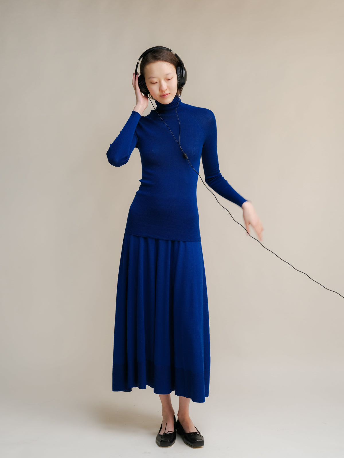 Extra Fine Merino Wool A-Line Skirt (3D-Knit)