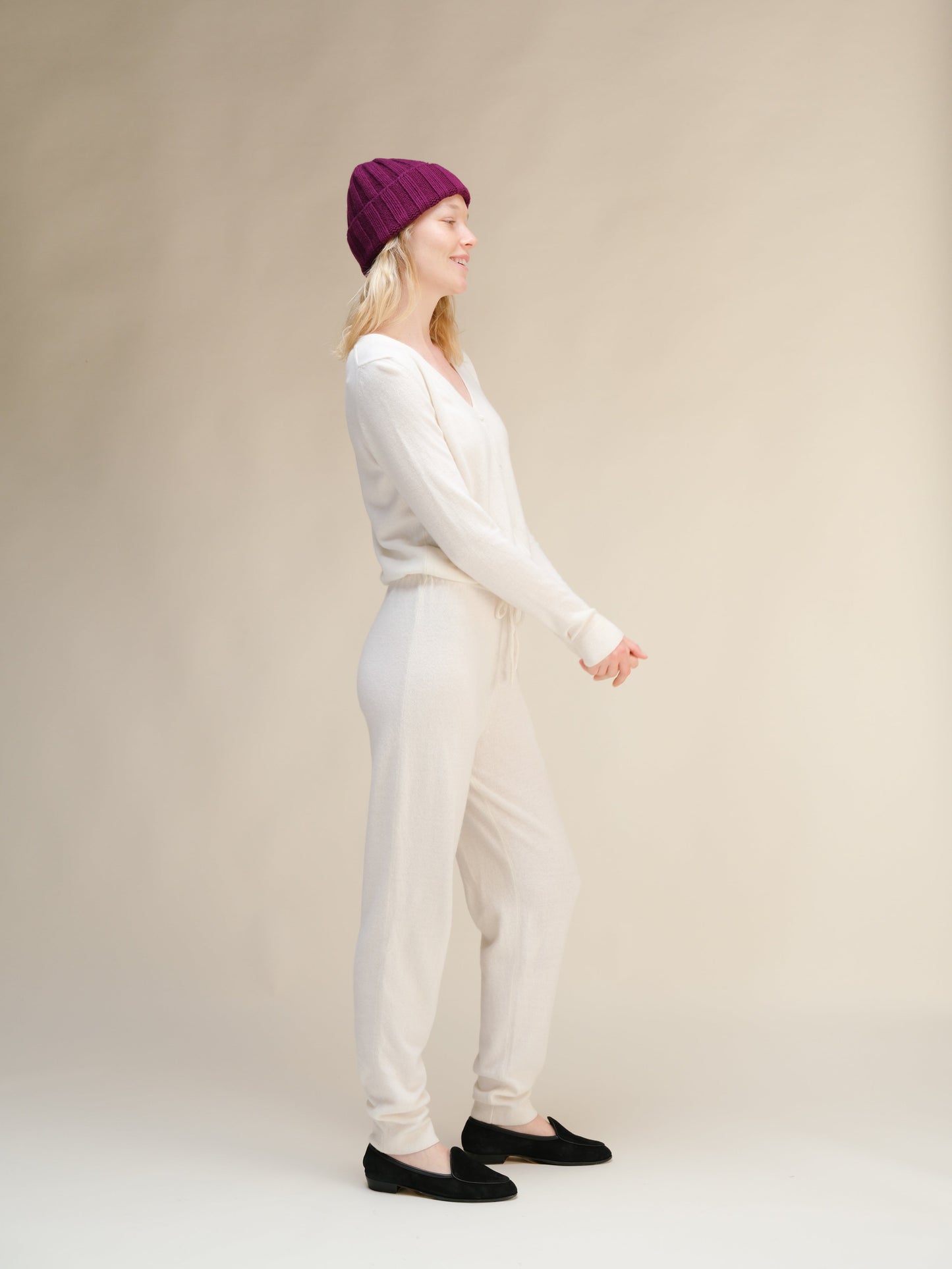 Cashmere Blend Wide Ribbed Beanie
