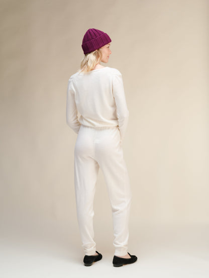 Cashmere Blend Wide Ribbed Beanie