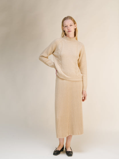 Cashmere Blend Perforated Skirt (3D-Knit)