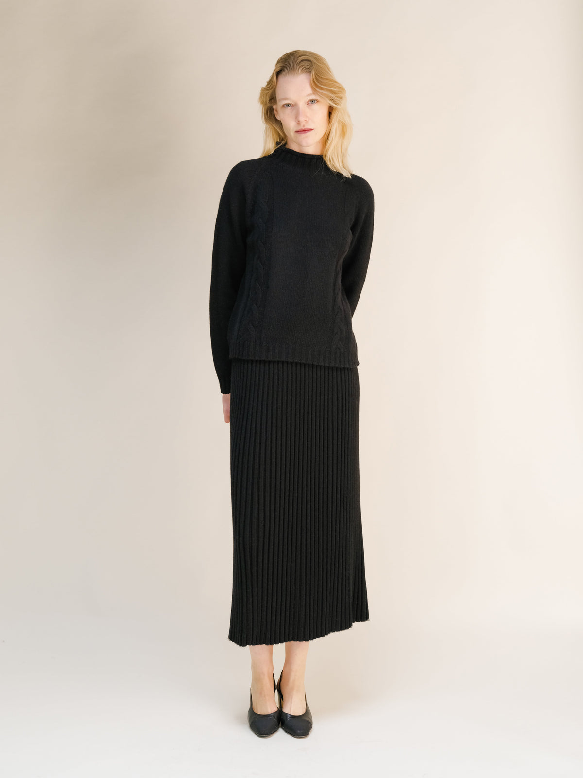 Cashmere Blend Perforated Skirt (3D-Knit)