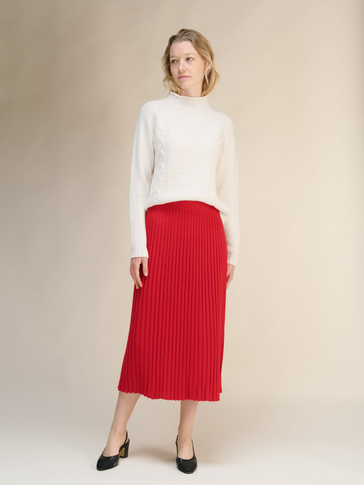 Cashmere Blend Perforated Skirt (3D-Knit)
