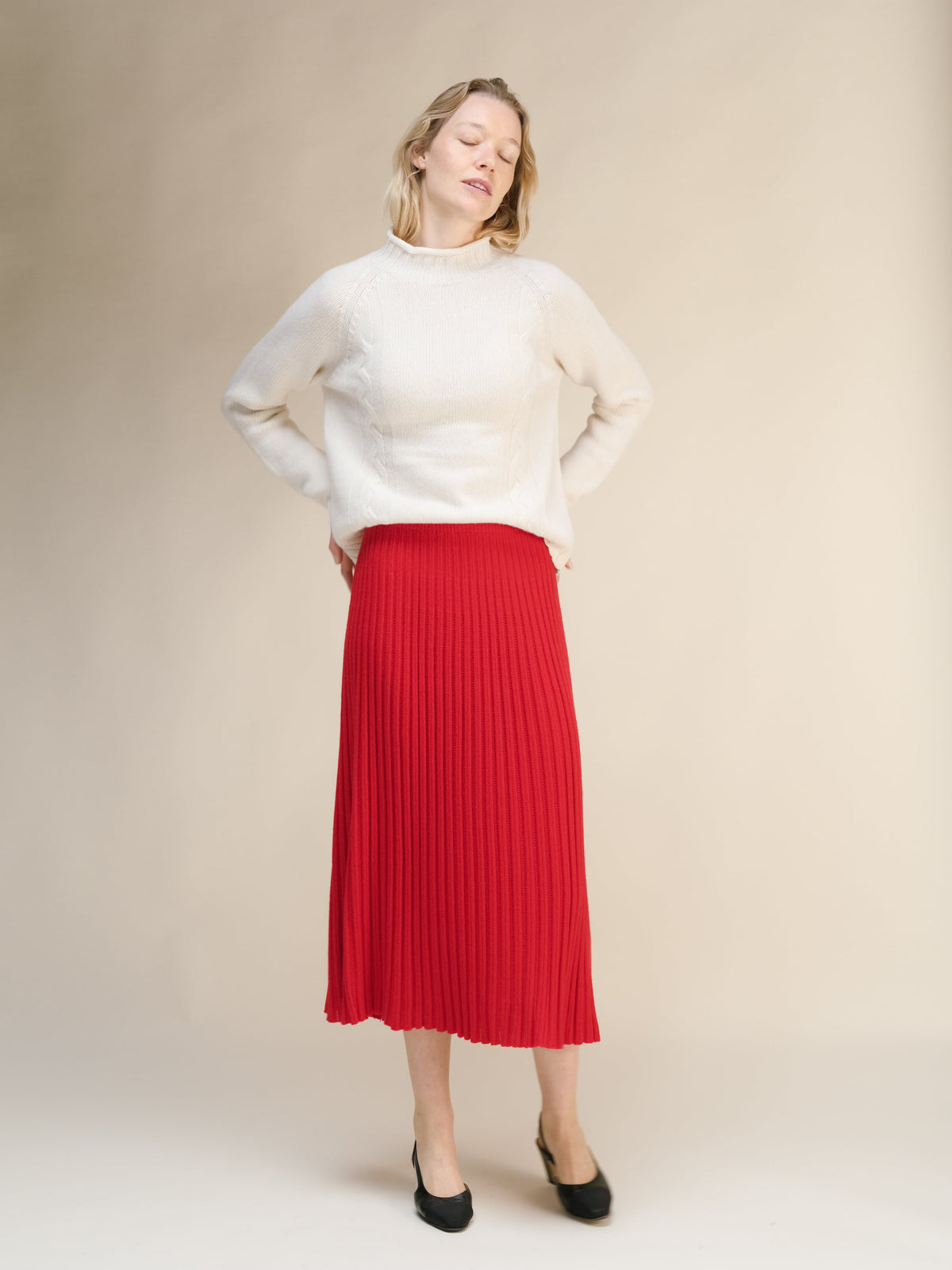 Cashmere Blend Perforated Skirt (3D-Knit)