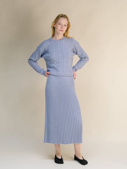 Cashmere Blend Perforated Skirt (3D-Knit)