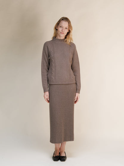 Cashmere Blend Perforated Skirt (3D-Knit)