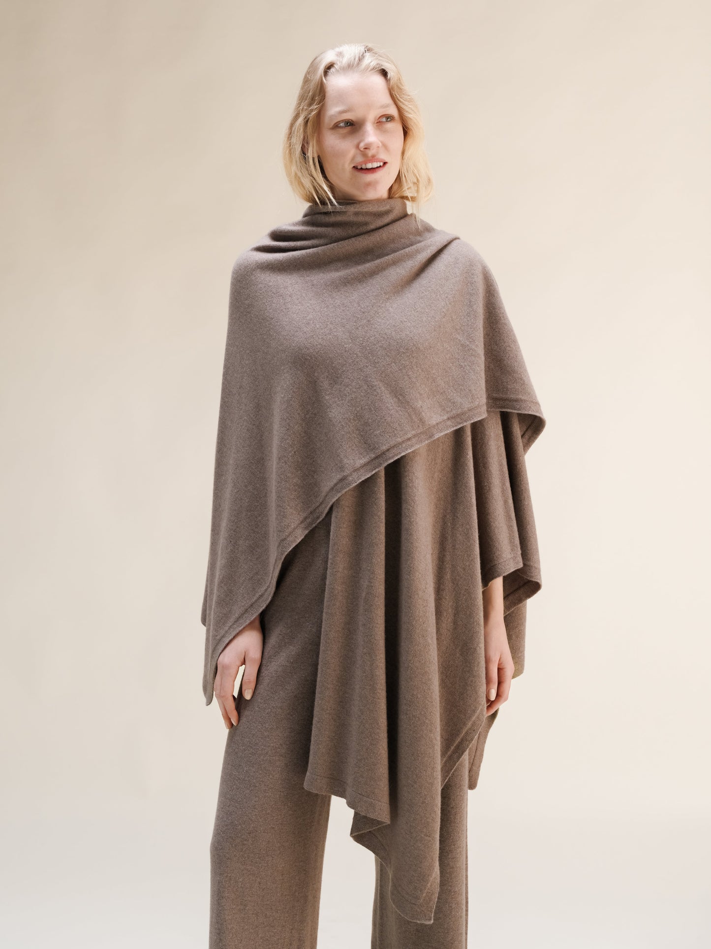 Cashmere Blend Maxi Cape