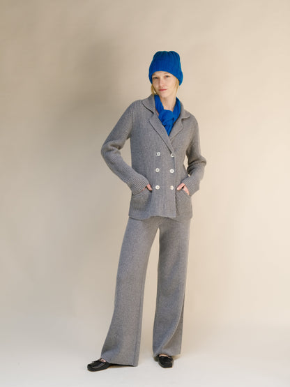 Cashmere Blend Wide Ribbed Beanie