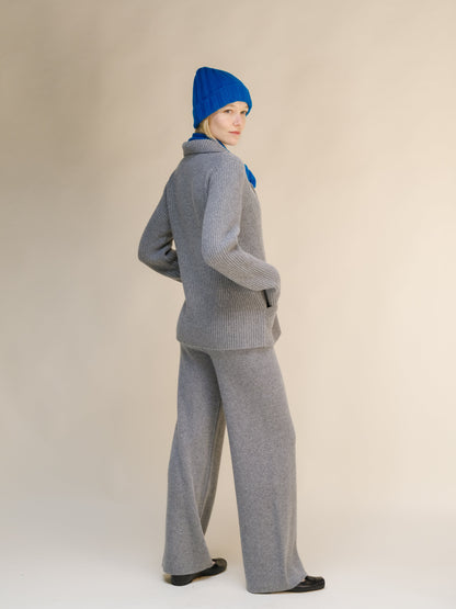 Cashmere Blend Wide Ribbed Beanie