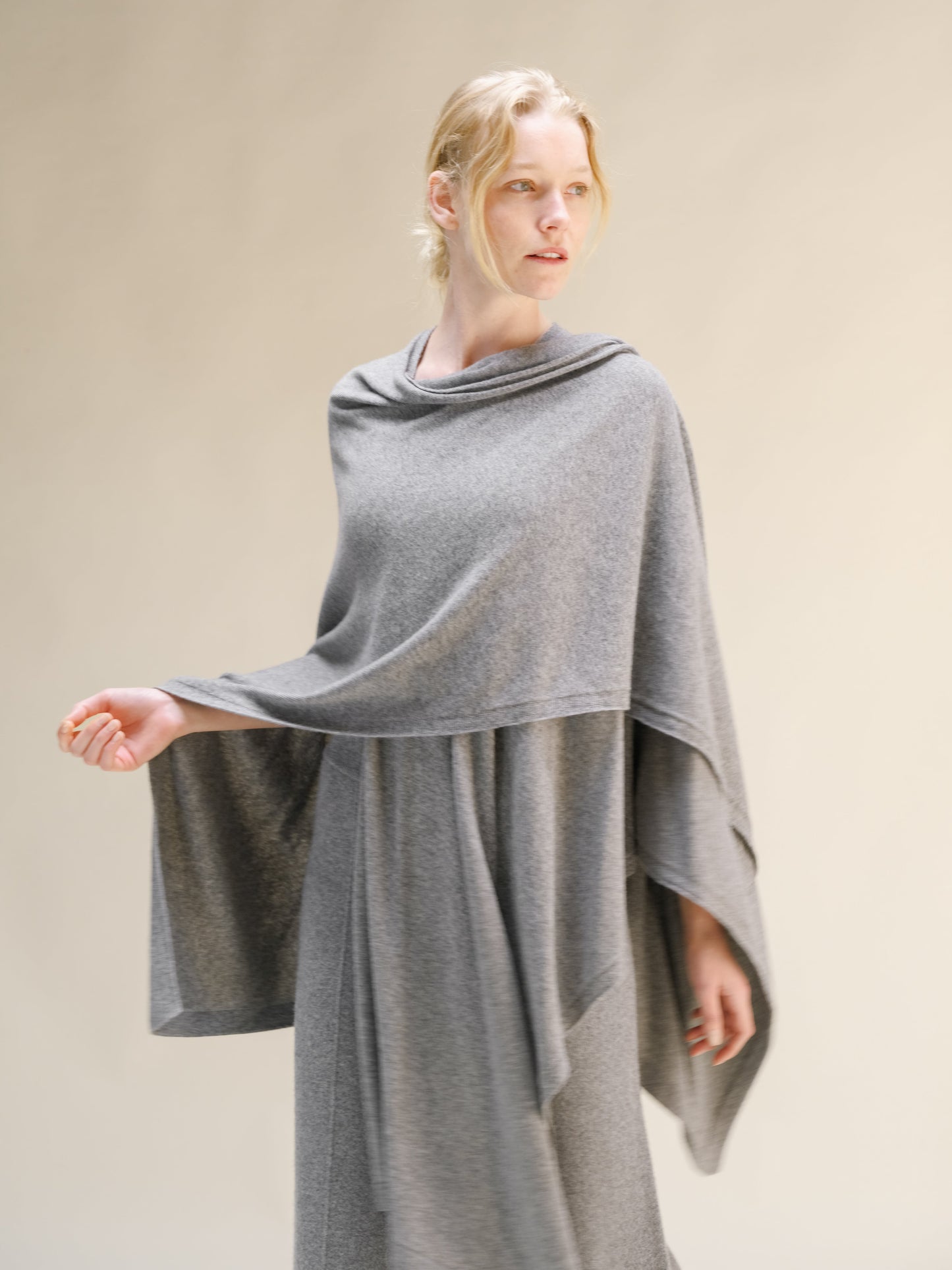 Cashmere Blend Maxi Cape