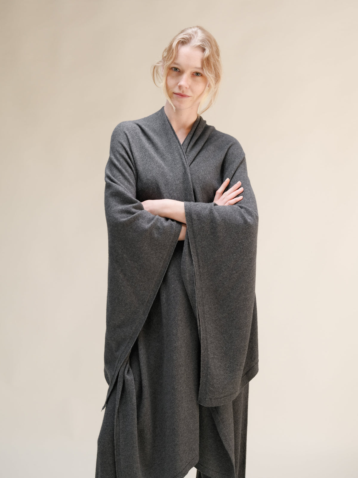Maxi cape en mélange de cachemire