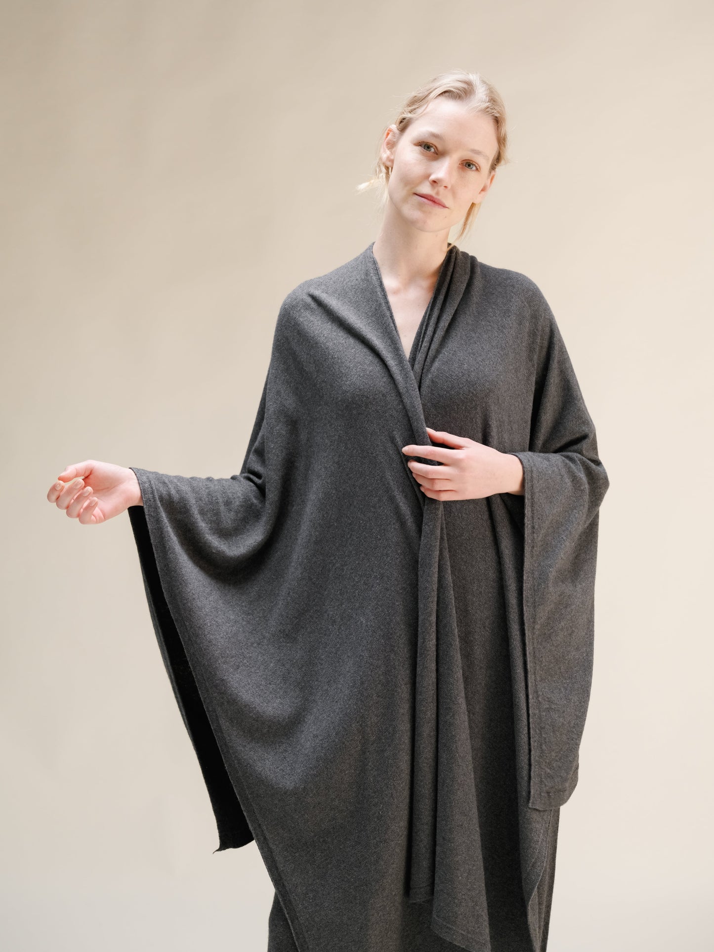 Cashmere Blend Maxi Cape