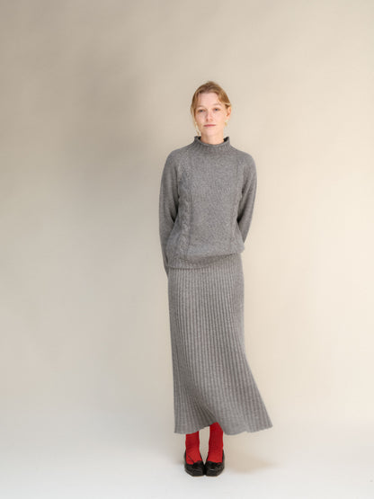 Cashmere Blend Perforated Skirt (3D-Knit)