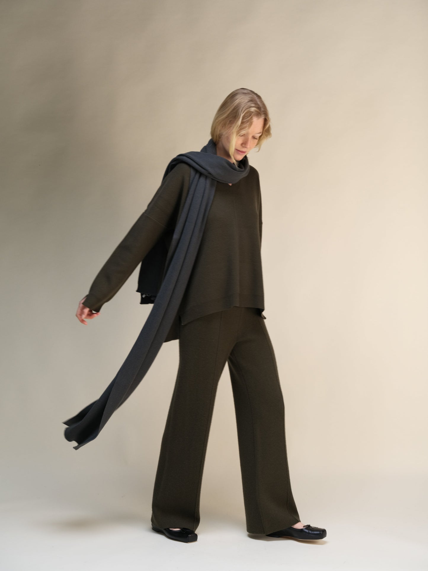 Pure Cashmere Maxi Ribbed Scarf