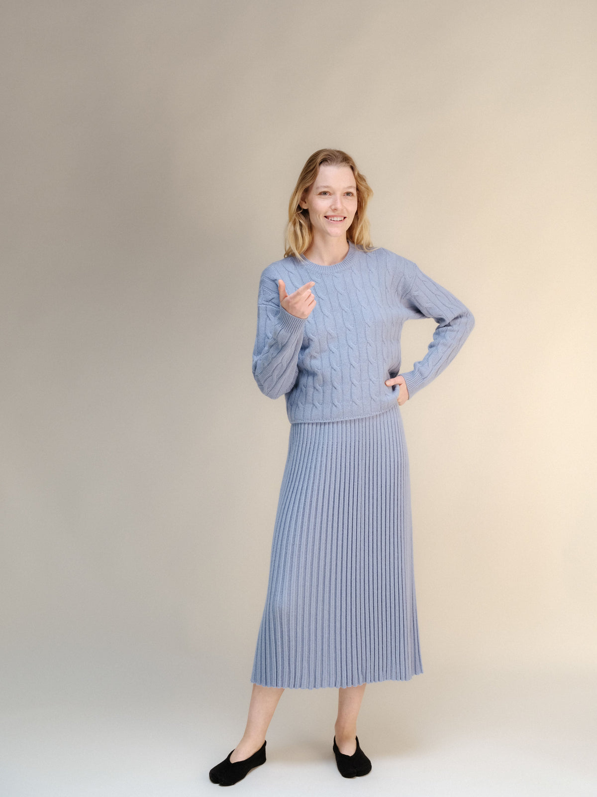 Cashmere Blend Perforated Skirt (3D-Knit)