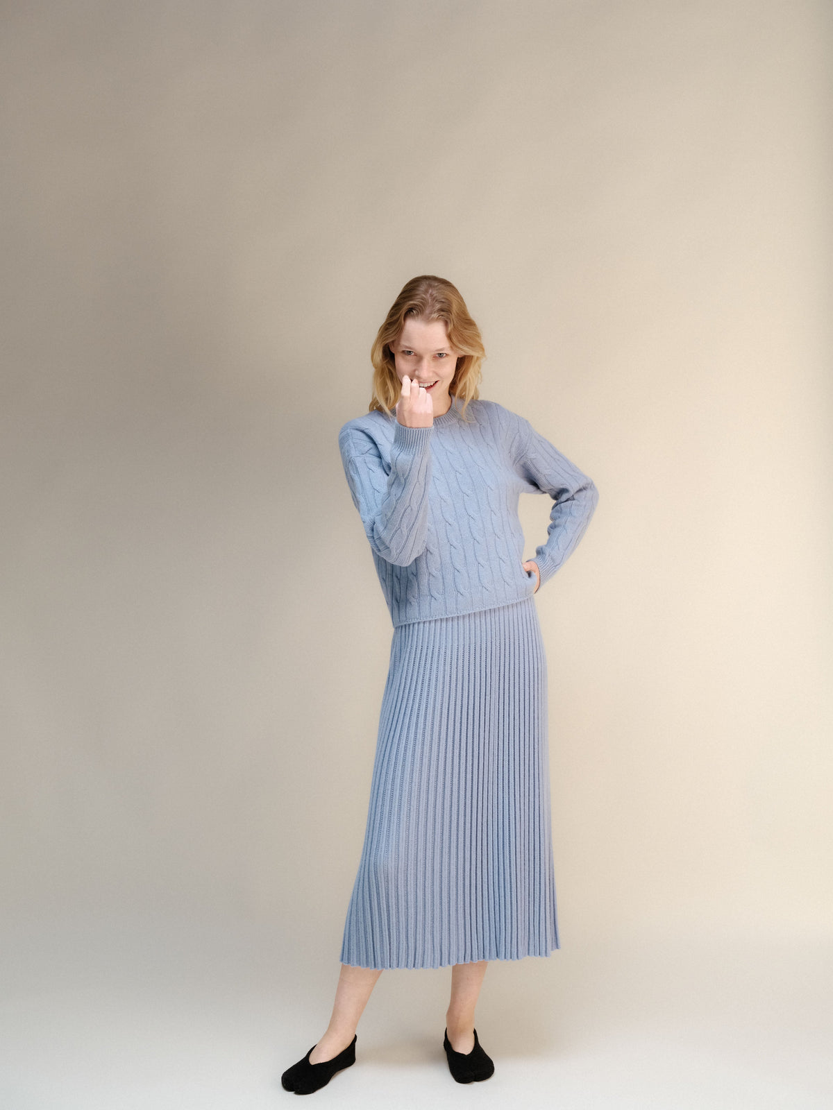 Cashmere Blend Perforated Skirt (3D-Knit)
