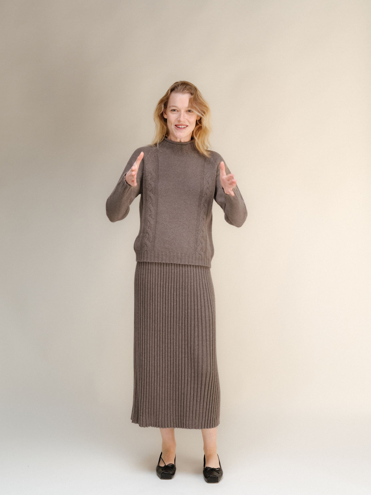 Cashmere Blend Perforated Skirt (3D-Knit)