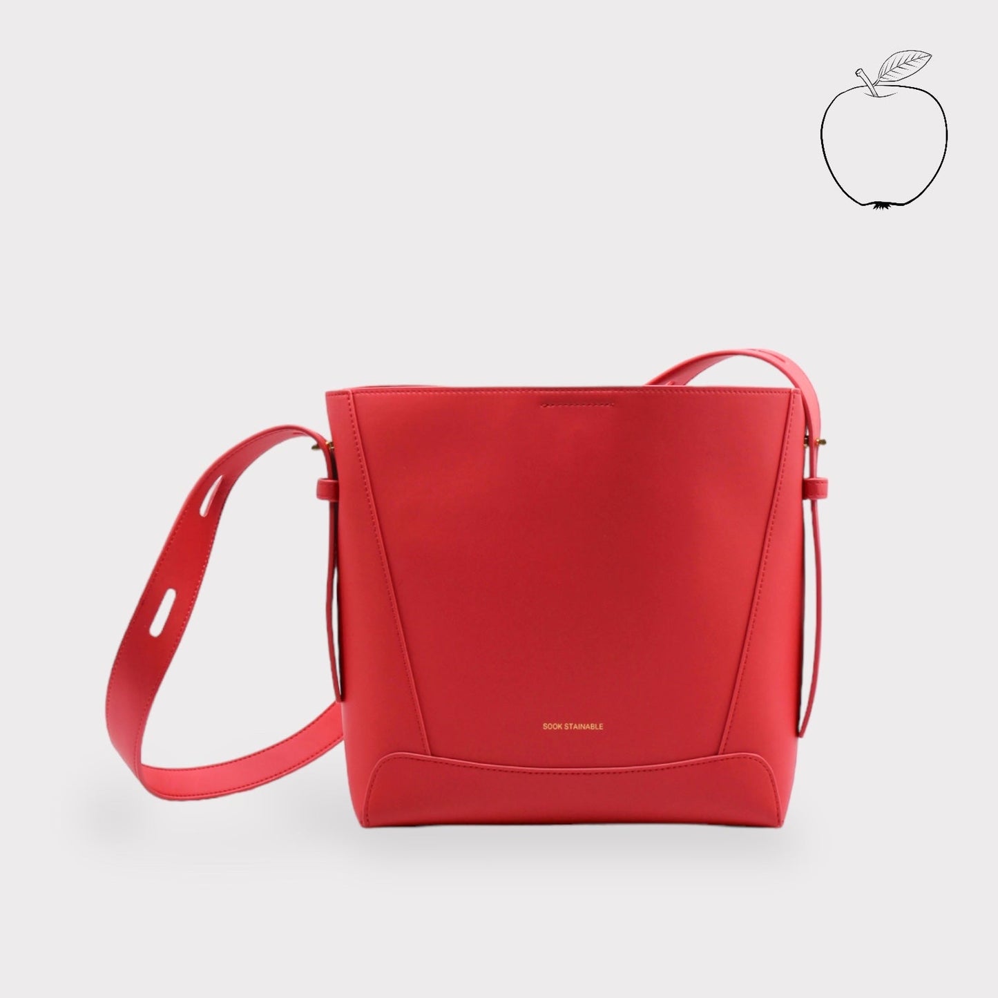 Oli - Apple Leather Midi Shoulder Cross-body Bag Red
