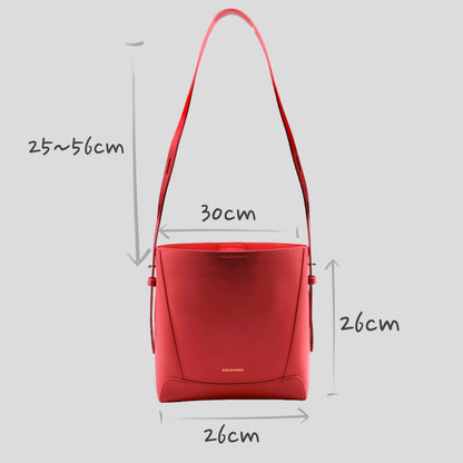 Oli - Apple Leather Midi Shoulder Cross-body Bag Red
