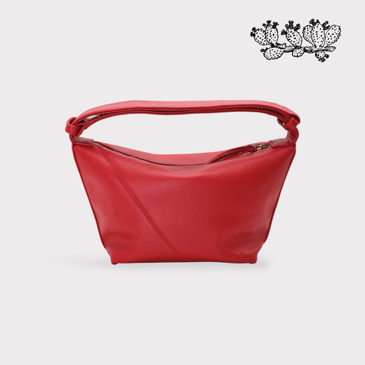 Evy - Vegan Cactus Leather Shoulder Bag - Red