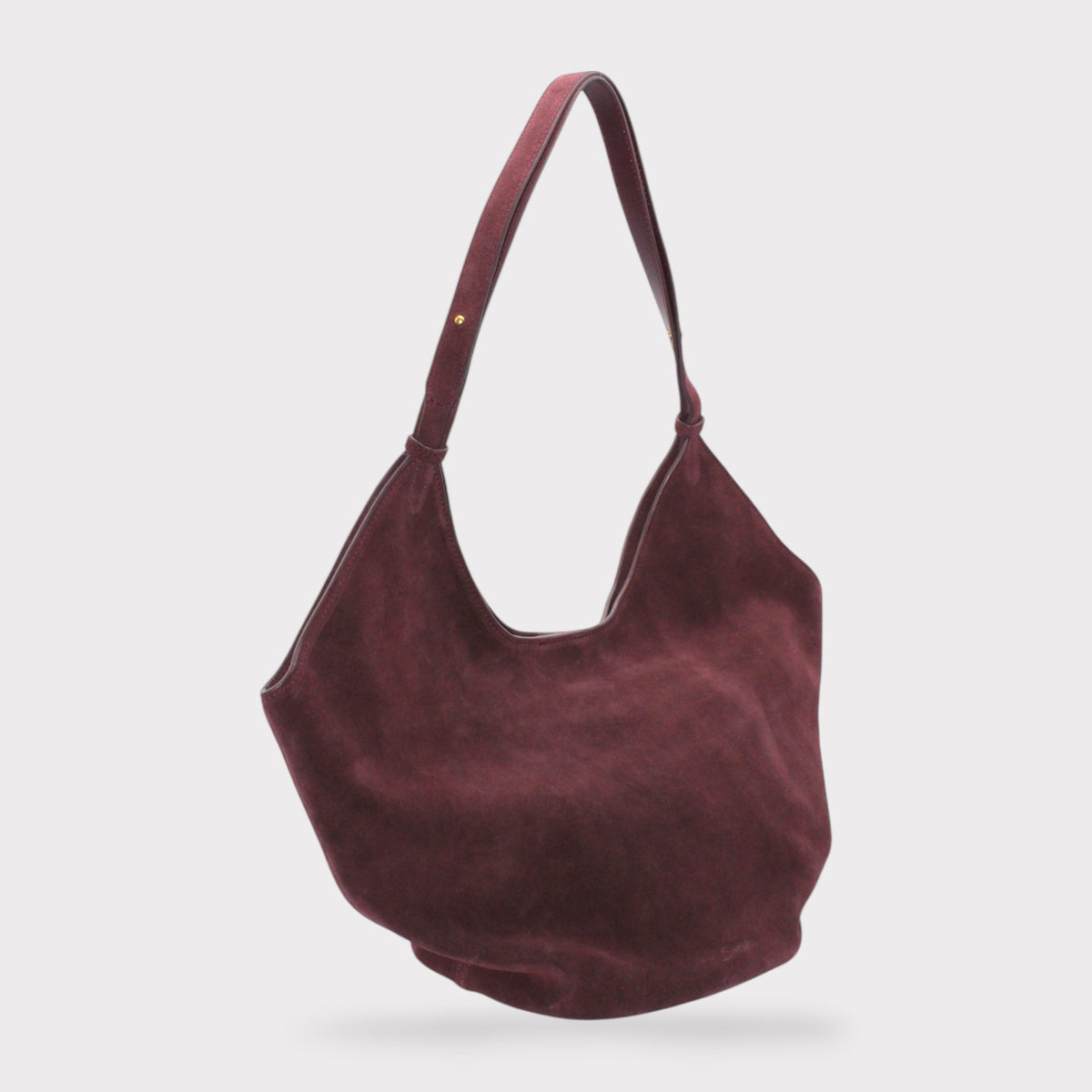 Borsa tote Elsa in camoscio bordeaux intenso con tracolla lunga e portafoglio coordinato