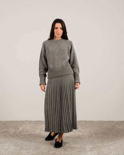Cashmere Mix Pleated Skirt (3D-Knit)