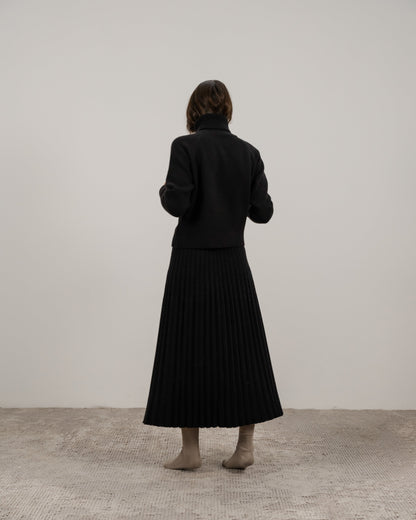 Cashmere Mix Pleated Skirt (3D-Knit)