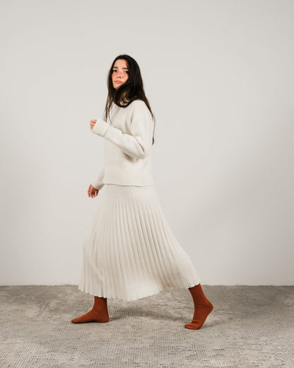 Cashmere Mix Pleated Skirt (3D-Knit)