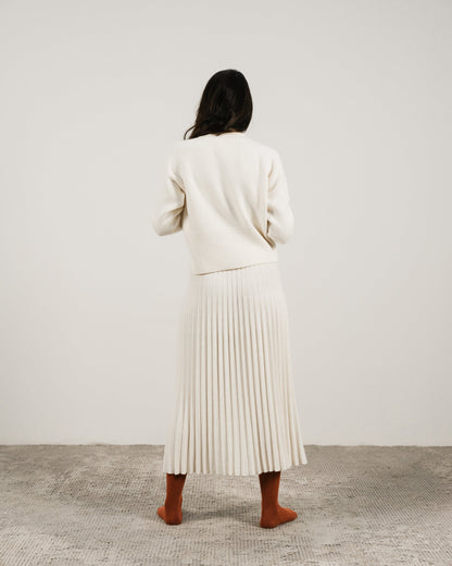 Cashmere Mix Pleated Skirt (3D-Knit)