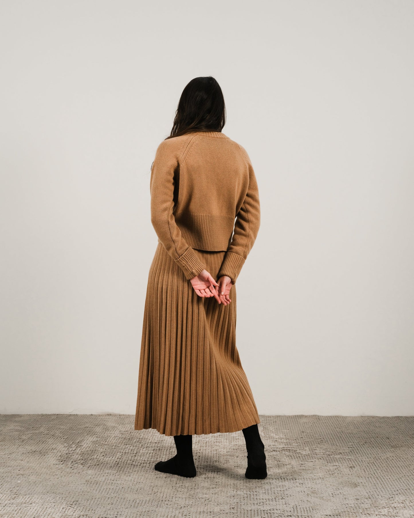 Cashmere Mix Pleated Skirt (3D-Knit)