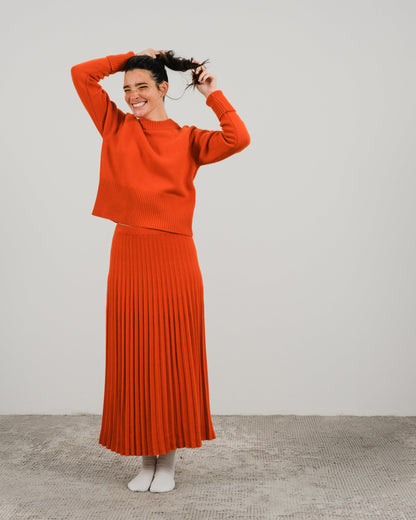 Cashmere Mix Pleated Skirt (3D-Knit)