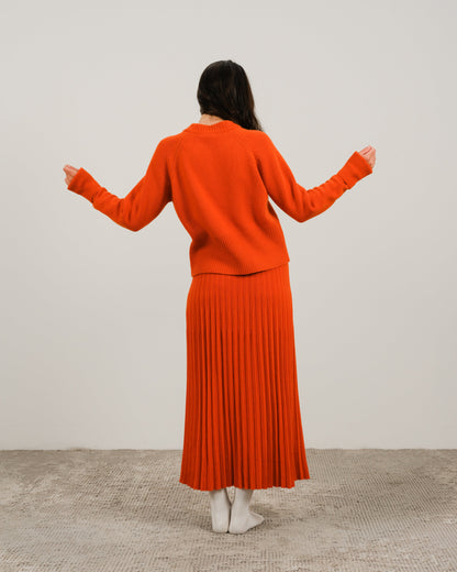Cashmere Mix Pleated Skirt (3D-Knit)