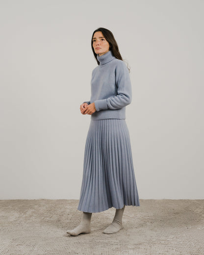 Cashmere Mix Pleated Skirt (3D-Knit)