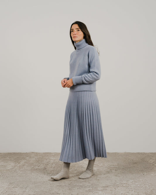 Cashmere Mix Pleated Skirt (3D-Knit)