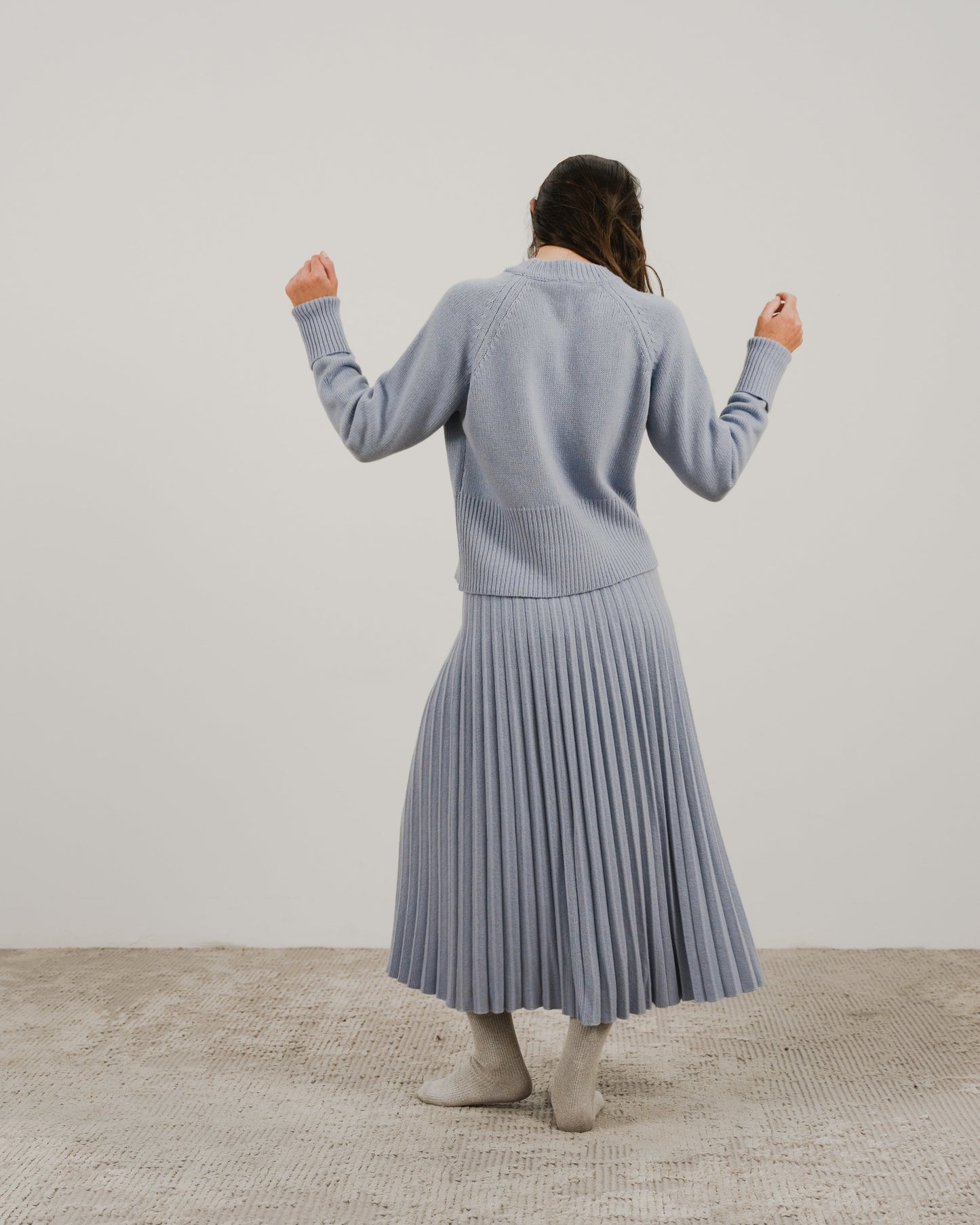 Cashmere Mix Pleated Skirt (3D-Knit)