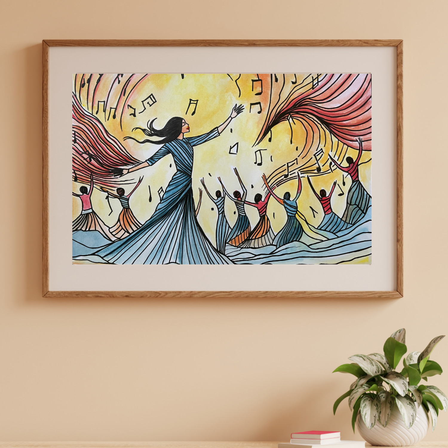 Artwork A Symphony of Dance | Pen and Ink Watercolor Painting San Rocco Italia