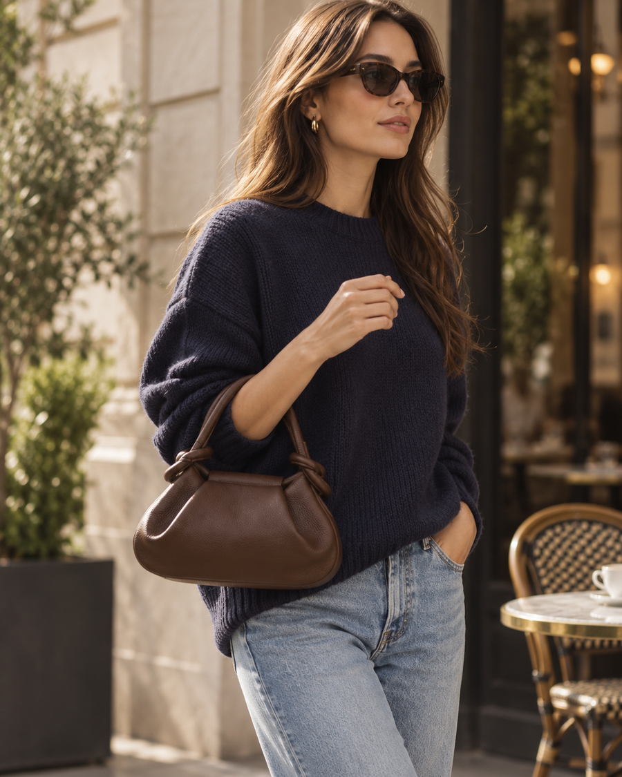 Anello – Kleine Handtasche aus genarbtem Leder