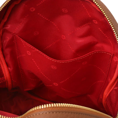 Leather backpacks for women Arco - Suede and pebbled leather backpack | TL142509 San Rocco Italia